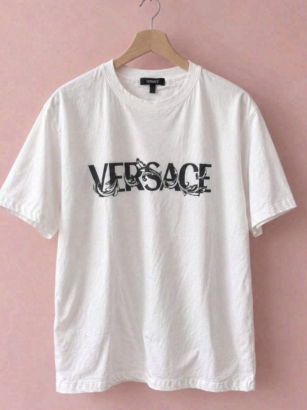 Versace Logo Graphic Designer T-Shirt White Large
